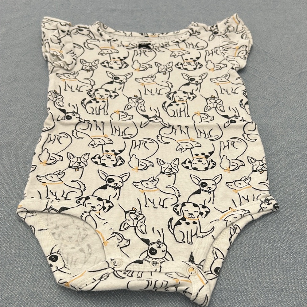 Carter's White and Black Animal Print Bodysuit